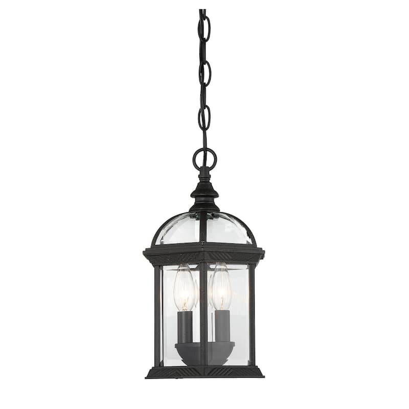 Kensington 3-Light Outdoor Hanging Lantern in Textured Black