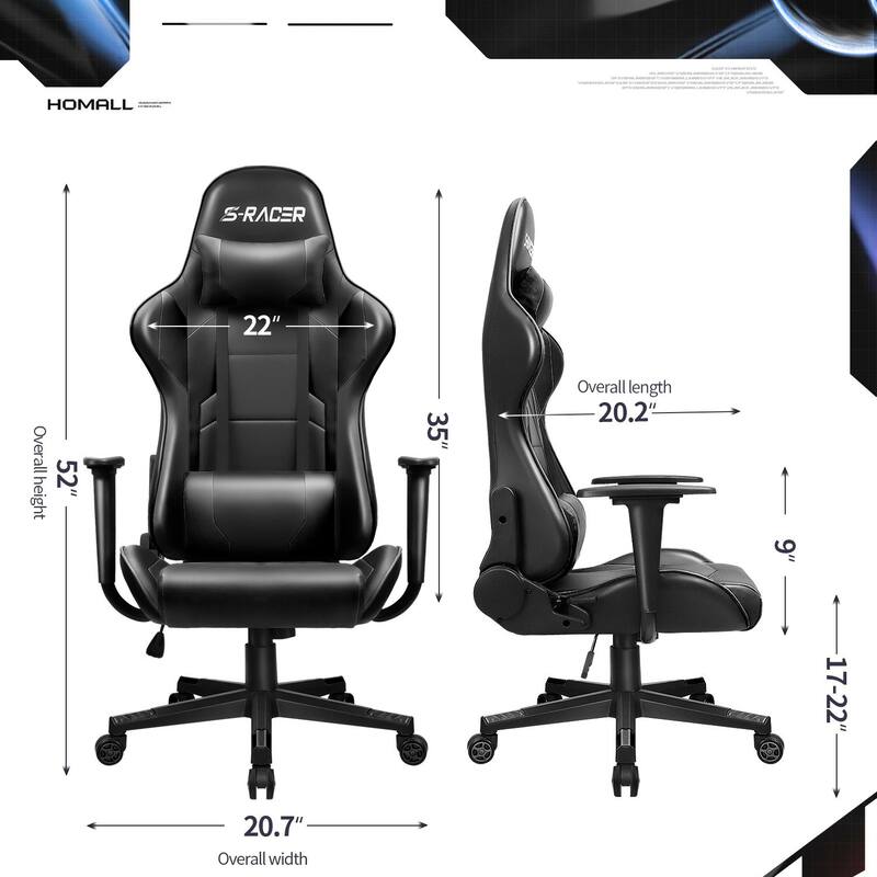 Homall Ergonomic Faux Leather Adjustable Swivel Office Gaming Chair