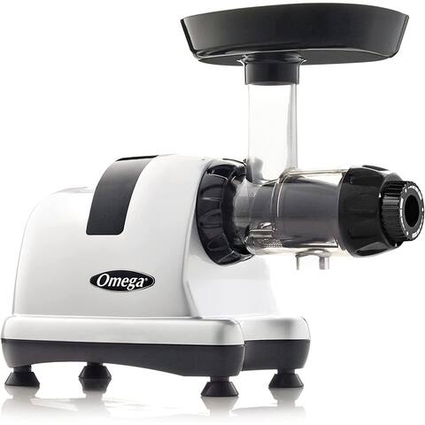 Omega MM900HDS Masticating Juicer, Cold Press Juicer Machine For Celery with Adjustable Dial, 200-Watts, Silver