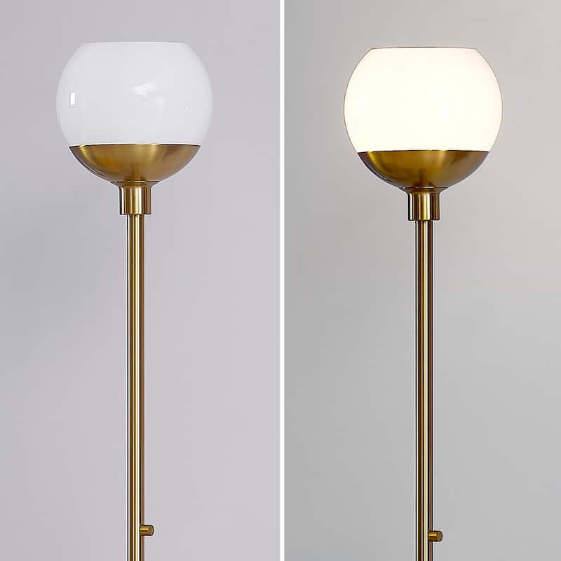 Metro Glass Shade 71"H LED Dimmable Torchiere Floor Lamp