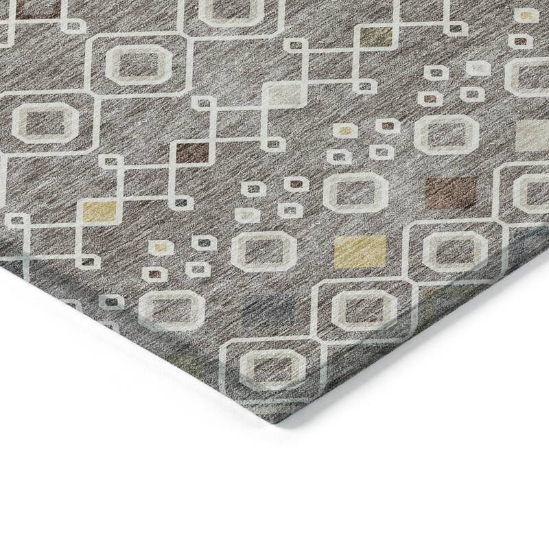 HomeRoots Geometric Modern Rectangle Outdoor Rug