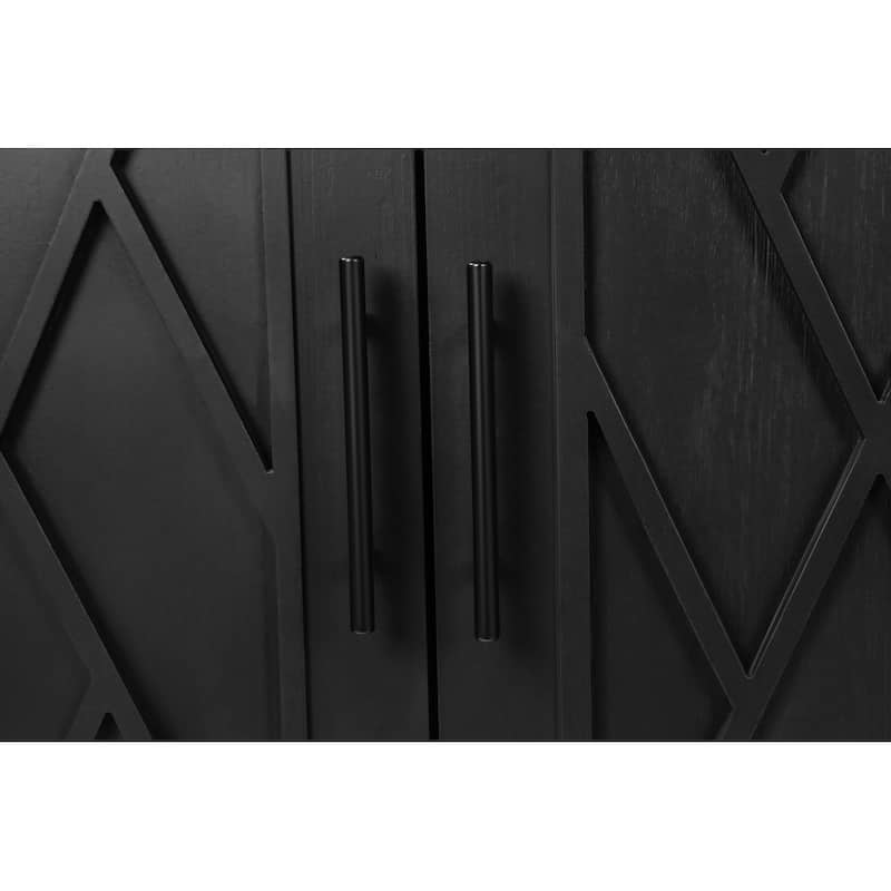 4 Door Wooden Sideboard Cabinet - N/A