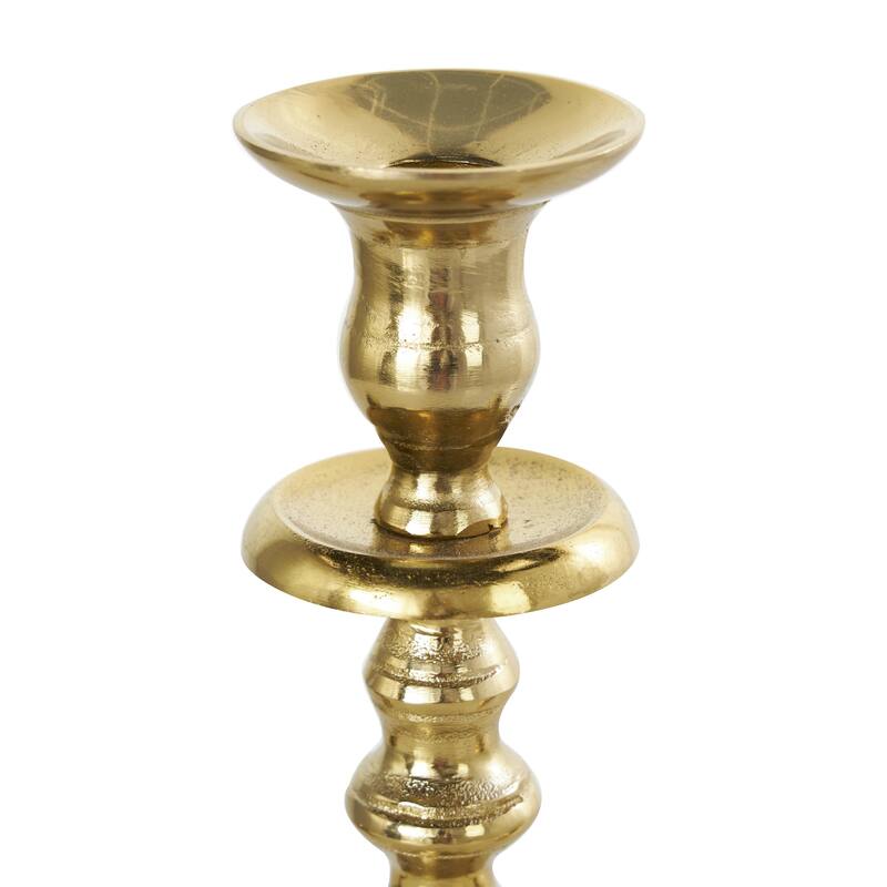 Aluminum Metal Scrolled Candelabra - Gold or Silver - Roche River Decor