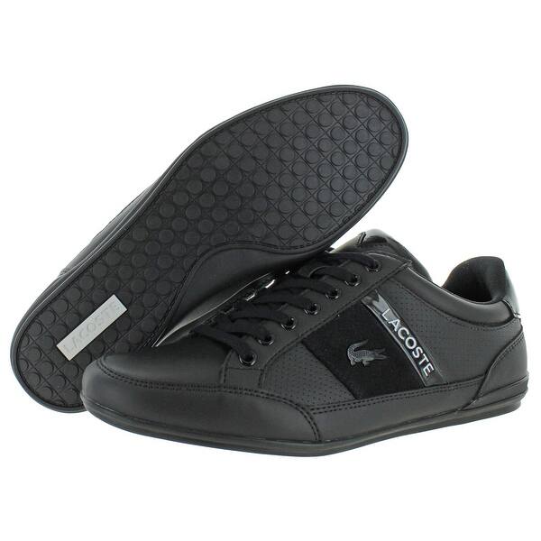 Shop Lacoste Men S Chaymon 419 U Leather Classic Ortholite Low Top Court Sneaker Black Black Overstock 31946169 7 5 Medium D