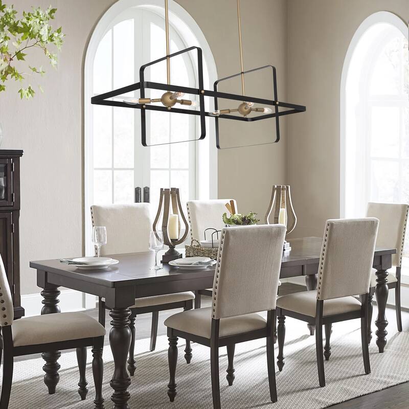 Modern 6 - Light Kitchen Island Linear Pendant - 42.13"x16.73"x16.54"