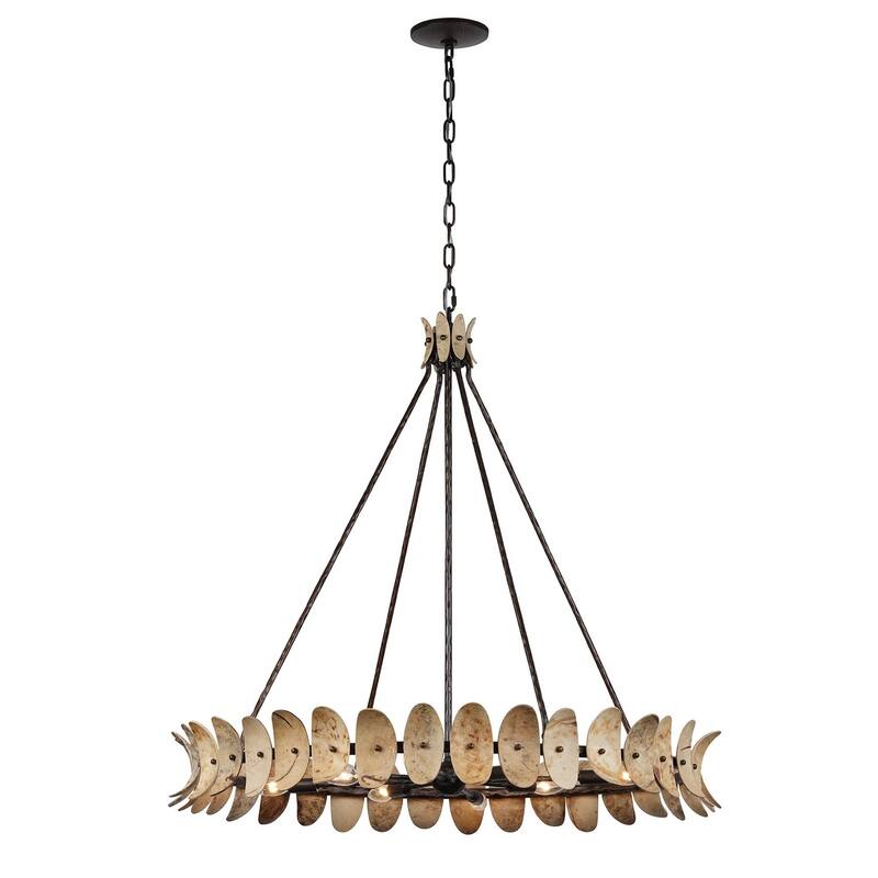 Monarch 8-Light Chandelier in Champagne Mist with Coconut Shell