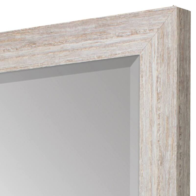 HomeRoots 34" White Distressed Wood Framed Accent Mirror - 28.00 in. x 34.00 in. x 2.00 in.