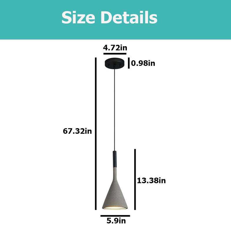 1 Light island lights black hangable light concrete pendant light