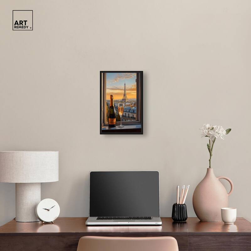 Classy Drink in Paris Canvas by Art Remedy