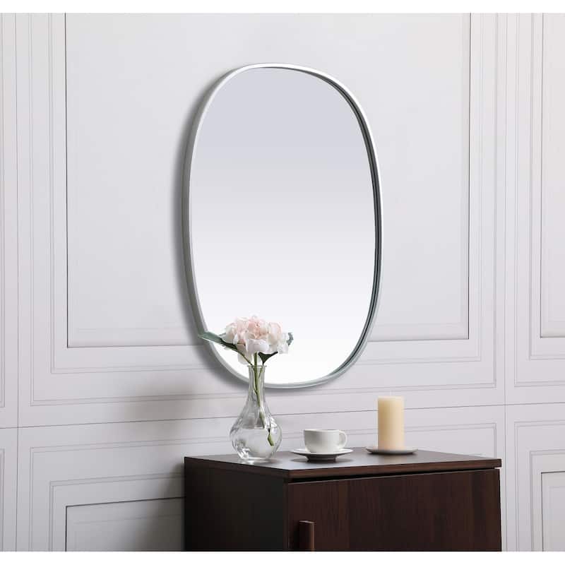 Indigo Home Metal Frame Oval Mirror 24x30 Inch
