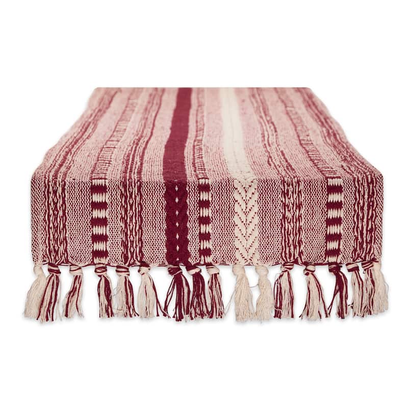 DII Black Braided Stripe Table Runner - 15x108" - Wine