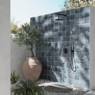 Zahara 6x6 Slate Blue Porcelain Zellige Square Wall and Floor Tile (5.38 sq ft/case) - 22 Pack