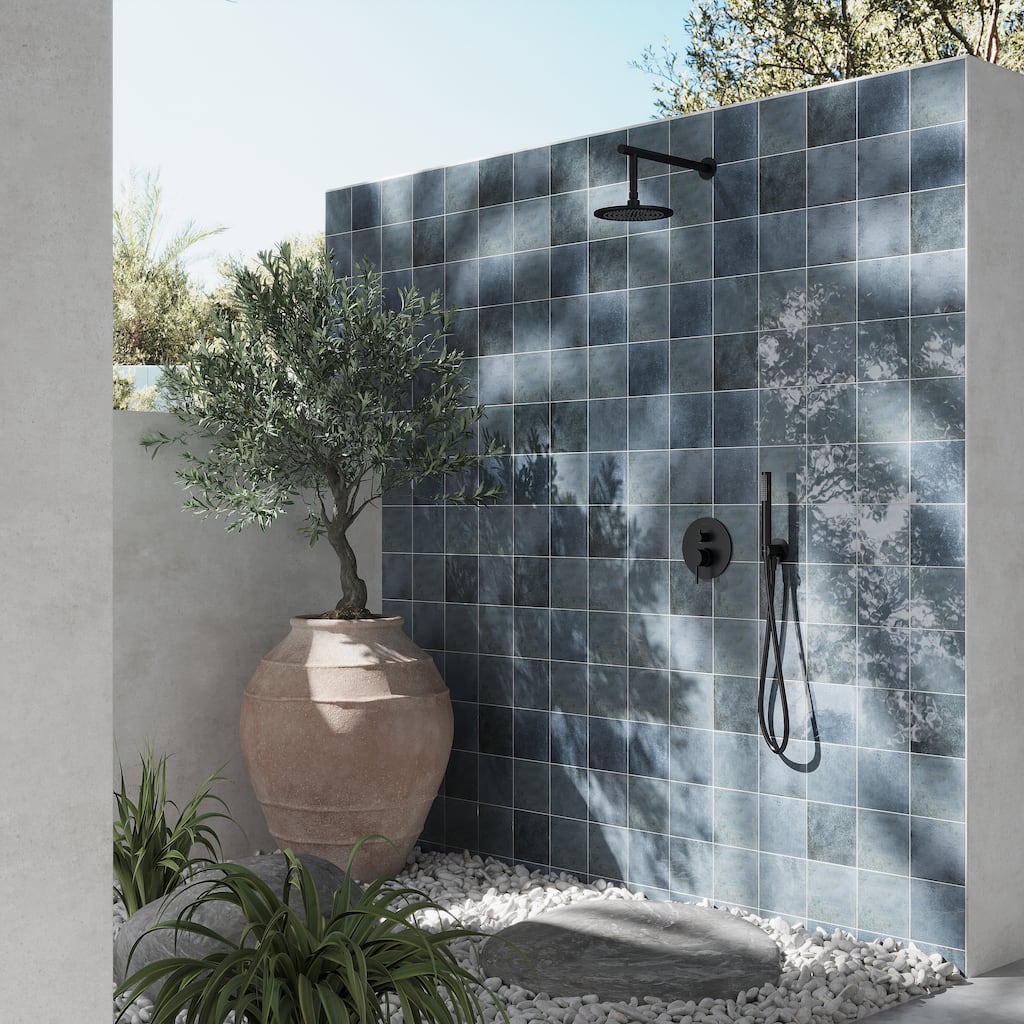 Zahara 6x6 Slate Blue Porcelain Zellige Square Wall and Floor Tile (5.38 sq ft/case) - 22 Pack