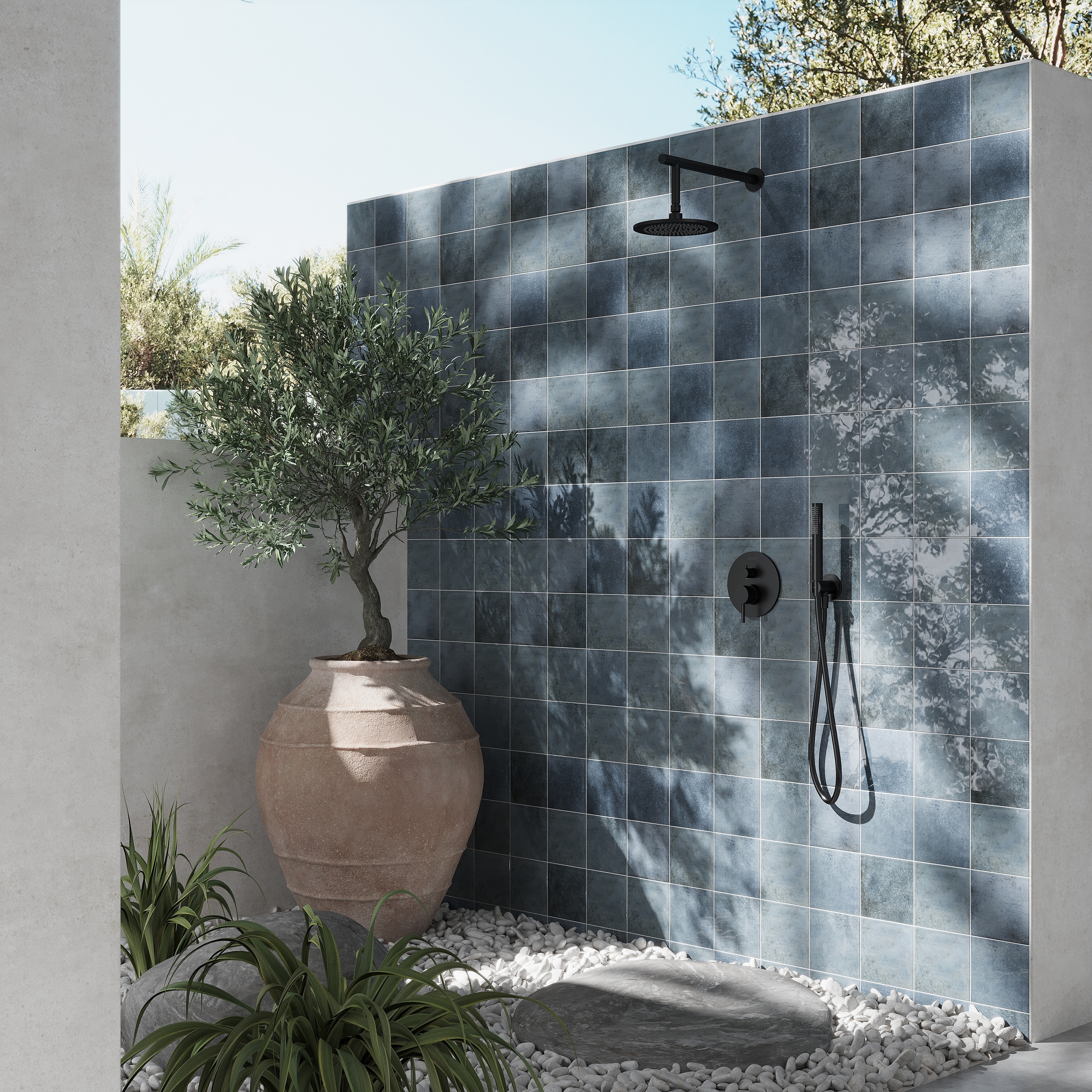 Zahara 6x6 Slate Blue Porcelain Zellige Square Wall and Floor Tile (5.38 sq ft/case) - 22 Pack