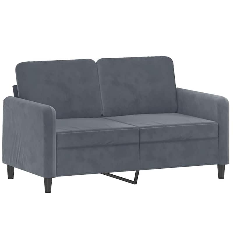 vidaXL Sofa Set Dark Grey Velvet (100% polyester), metal, plywood 2-Seater - 30.3 x 62.2 x 31.5 in