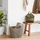 preview thumbnail 1 of 7, Brown Seagrass Bohemian Storage Basket 18 x 21 x 18 - 21 x 18 x 18 Natural Brown