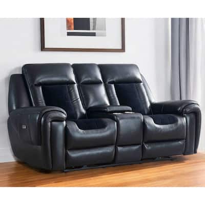 79" Black Power Reclining Loveseat With Storage