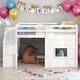 preview thumbnail 1 of 28, Modern Playful Design Twin Size Loft Bed With Storage Staircase And Window for Bedroom White