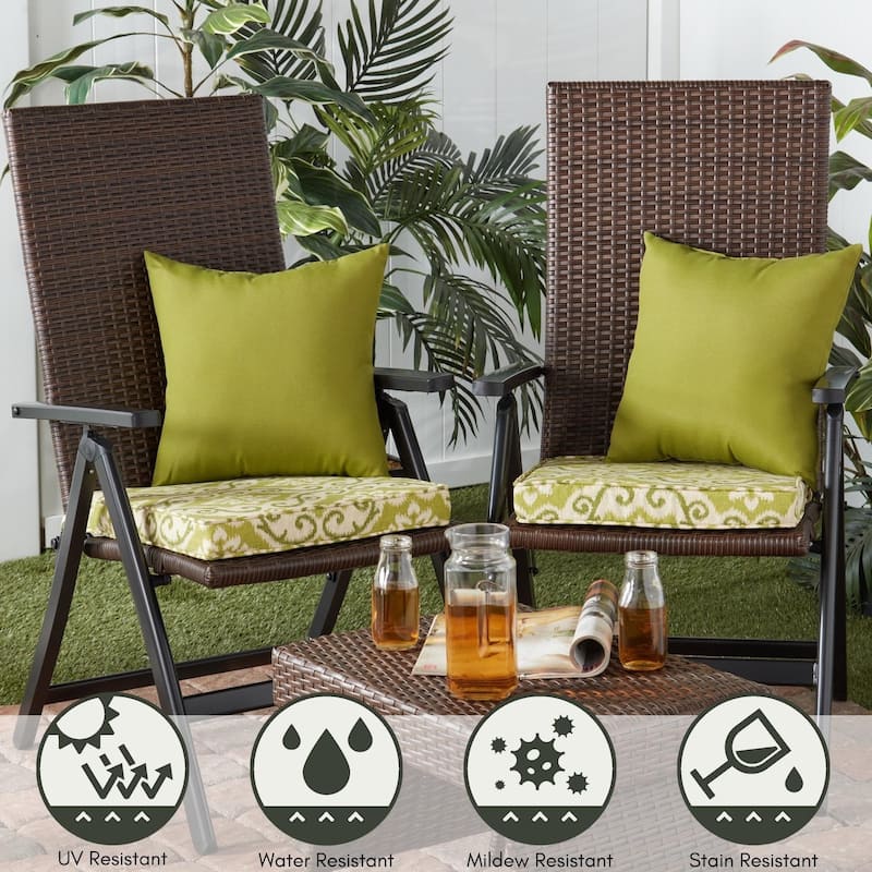 Greendale Home Fashions 18" Square Outdoor Chair Pad (Set of 2)
