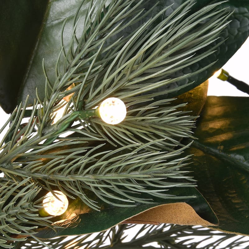 National Tree Company 2 ft. Magnolia Mix Pine Wreath with LED Lights - 2 ft
