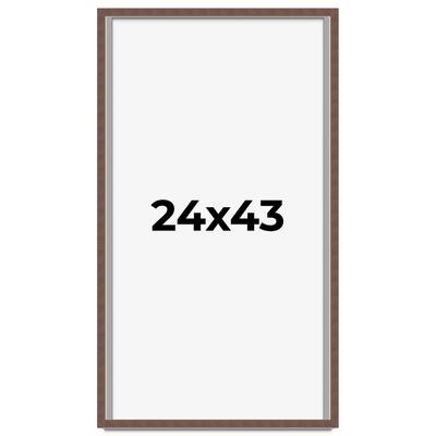 24x43 Shadow Box Frame Brown | 1.125 inches Deep Real Wood Rustic