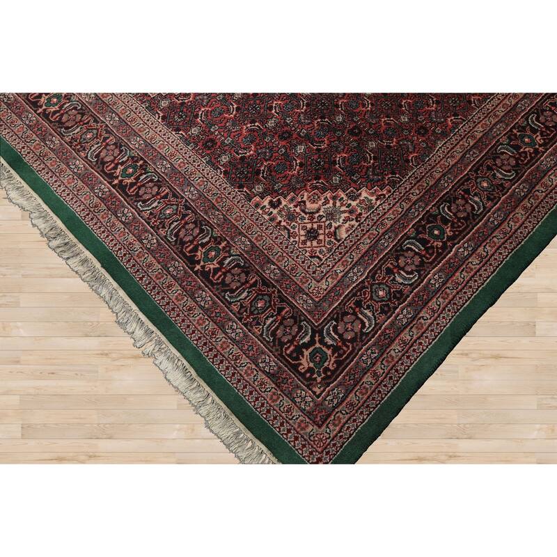 7'11''x10'10'' Hand Knotted Wool Emerald Taabriz Medallion Plush Pile Area Rug - 7' 11'' x 10' 10''