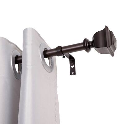 UTOPIA ALLEY Wall Mounted 3/4 Inch Curtain Rod, Single Decorative Drapery Rod, Adjustable Curtain rods for Windows