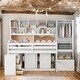 preview thumbnail 1 of 16, Modren Full Size Wooden Loft Bed With Big Storage and Under-bed Desk and Drawers and Shelves for Bedroom White