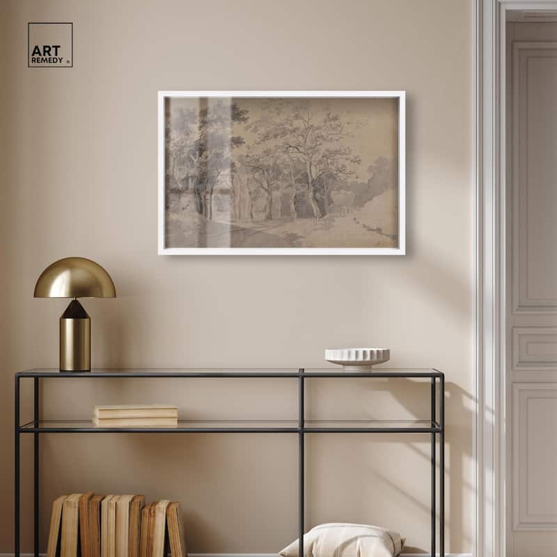 Grove with Road and Haycart Shadowbox by Art Remedy