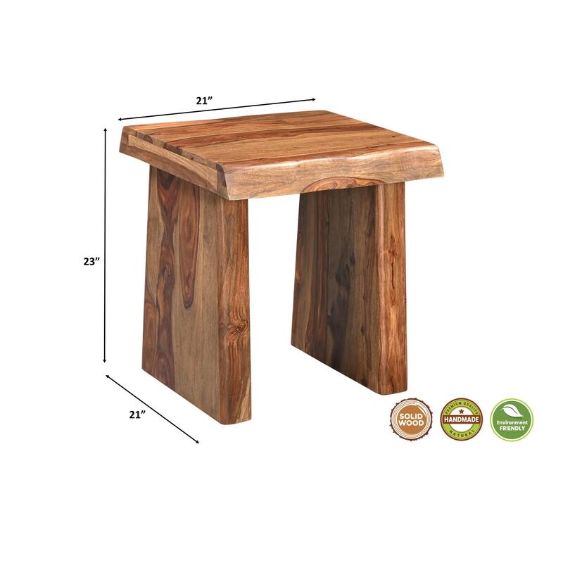 Avenue Live Edge Solid Sheesham Wood 3-Piece Living Room Table Set