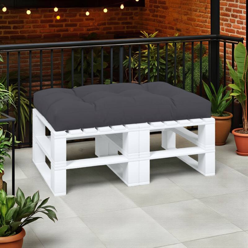Keya Cushion for Bench, 31x47, Tufted Stitched Gray Outdoor Fabric