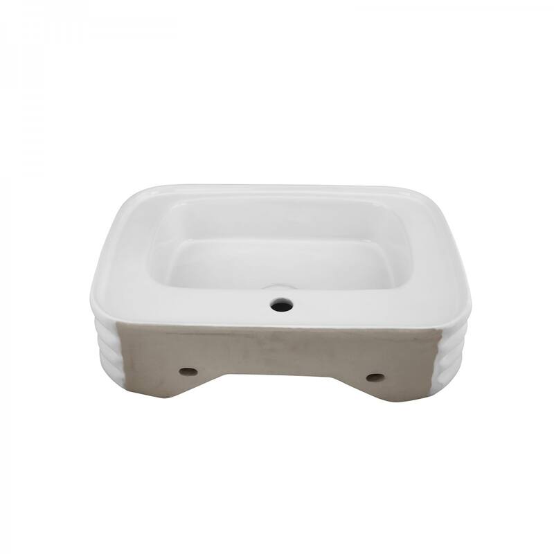 23.5" Rectangular White Ceramic Bathroom Vessel Sink