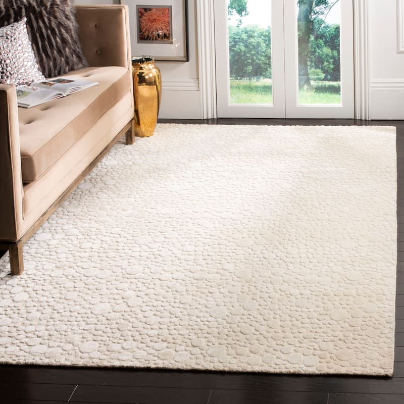 SAFAVIEH Handmade Mirage Minami Modern Abstract Viscose Rug - 8' x 10' - Creme/Creme