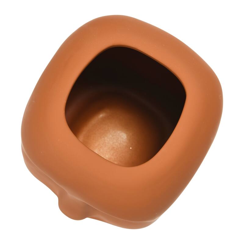Stoneware Planter with Face, Latex Glaze