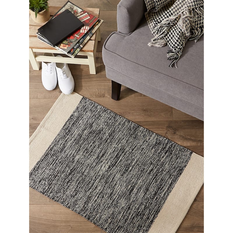 DII Stone Dobby Stripe Hand-Loomed Rug 2ft 6inx6 Ft - 36.0 In. L X 24.0 In. W X 0.2 In. H