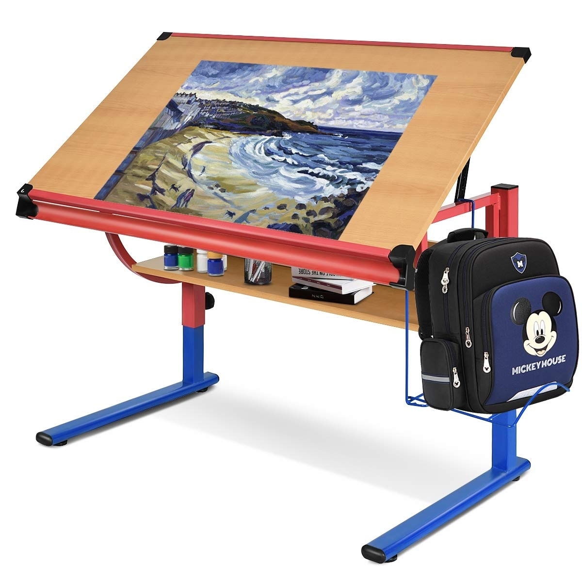 Shop Adjustable Wooden Drafting Table Workstation Drawing Desk