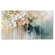 preview thumbnail 12 of 12, Designart - Gold Floral Brushstroke Abstract Painting - Flowers Canvas Wall Art Set - Oversized Traditional Wall Decor