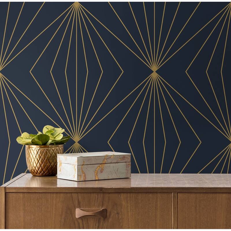 Seabrook Designs Gem Geometric Prepasted Wallpaper - 20.9 in W x 33 ft. L