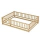preview thumbnail 102 of 102, Montessori Floor Bed with Fence Guardrail and Removable Door Toddler Floor Wood Bed Frame for Kids Boys Girls Children's Room