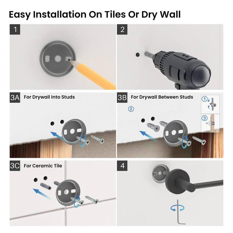 Circular Bathroom 20" Towel Bar