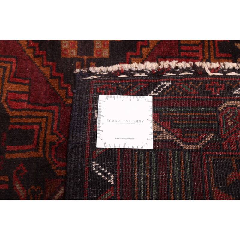 ECARPETGALLERY Hand-knotted Teimani Dark Burgundy Wool Rug - 4'0 x 6'9