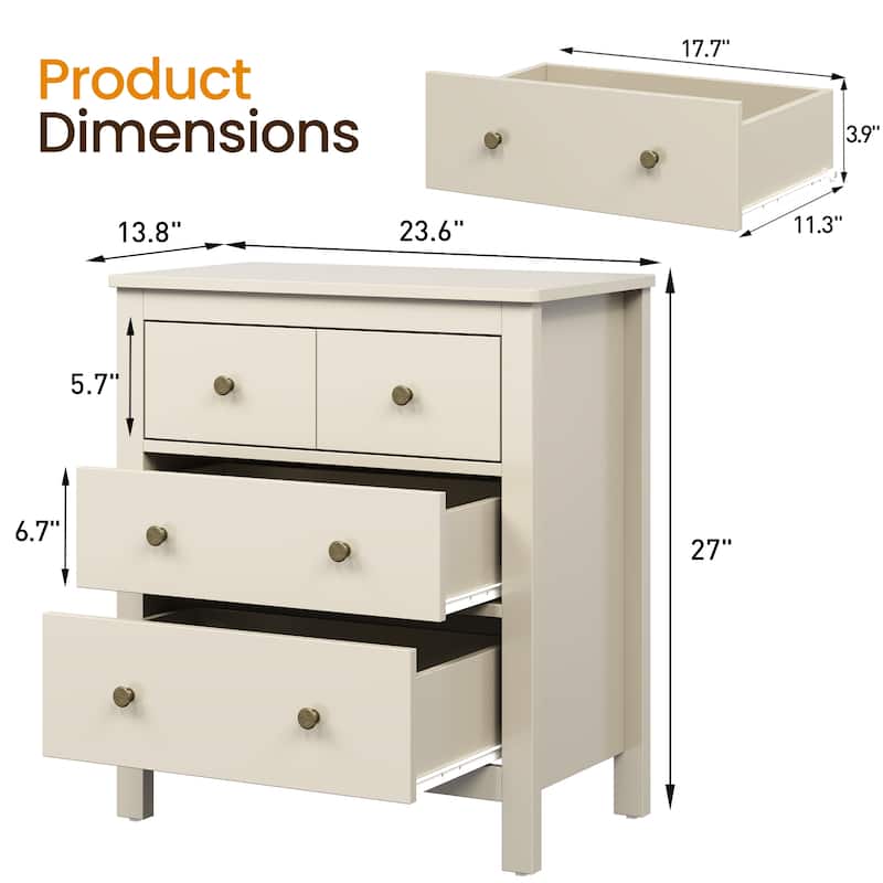3-Drawer Dresser for Bedroom, Living Room & Entryway