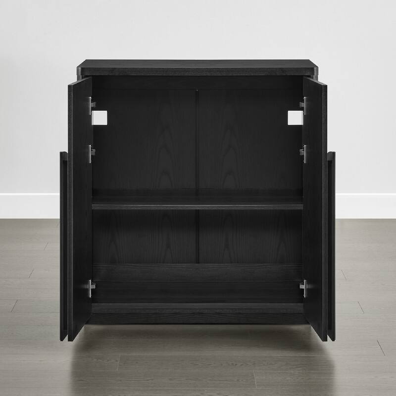 Spruce & Spring Modern Sideboard Buffet Cabinet with Wave Design