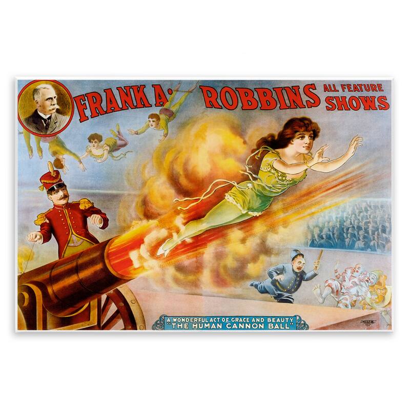 Stupell Vintage Circus Advertisement Wall Plaque Art Design By Marcus Jules - 19 x 13
