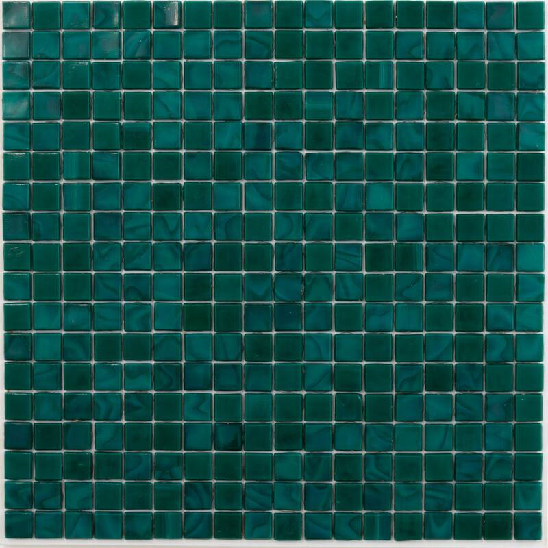 Apollo tile 12" x 12" Skosh Glossy Dark Green Glass Tile (18.69 sq ft/case) - 20 Pack