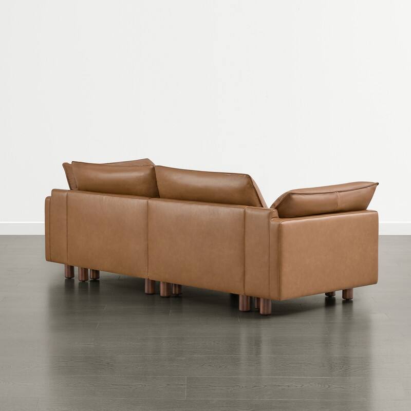 Spruce & Spring Modular Cloud Couch Sofa with Wood Legs for Living Room