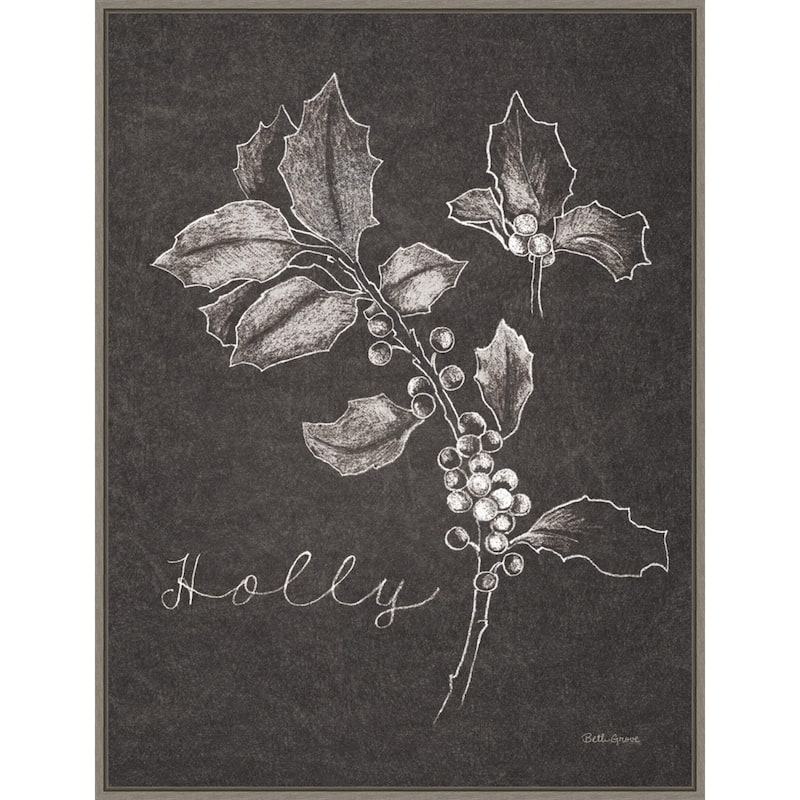 Black and White Chalkboard Christmas II by Beth Grove Canvas Art Framed - 23 x 30 in