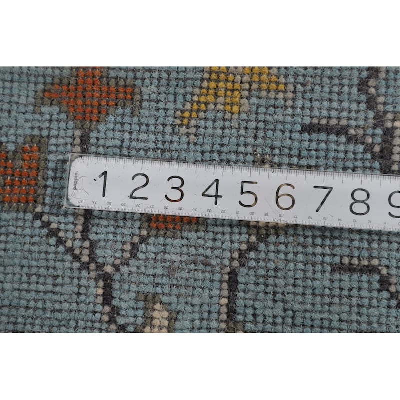 Animals Design Blue Ziegler Oriental Area Rug Hand-Knotted Wool Carpet - 7'10" X 10'0"