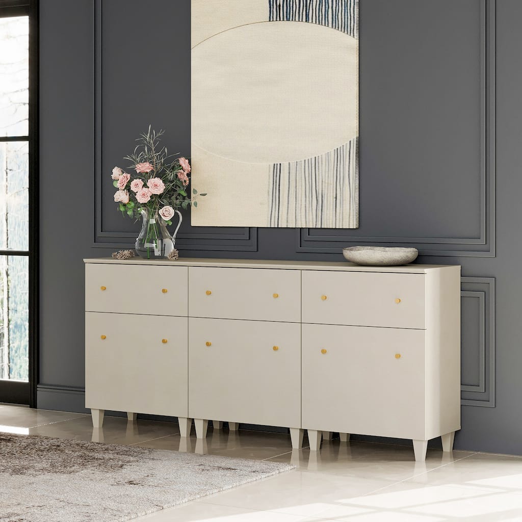 70.8" Sideboards Drawer Cabinet, 3-In-1 Kitchen Buffet Table