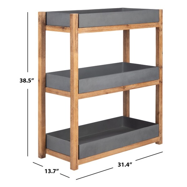 SAFAVIEH Outdoor Living Semli 3-Tier Shelf - 31.4" W x 13.7" L x 38.5" H
